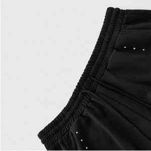 Pantalon de survêtement noir pour homme à taille élastique avec strass en cristal, décontracté, tricoté, mi-lourd, personnalisé, vintage, unisexe - Product Image 4