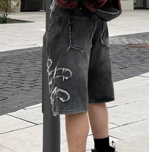 Pantalones Cortos de Mezclilla para Hombre, a la Moda 2026, con Estampado Perforado, Estilo Casual con Patrón Sólido, Ropa Holgada de Calle para Verano - Product Image 6