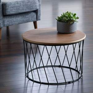 Table d'appoint en fer et bois massif, fabriquée à la main par des artisans qualifiés. - Product Image 3