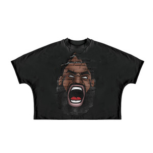 Camiseta corta blanca de algodón jersey premium de 240 GSM con estampado gráfico de anime DTG, logotipo personalizado, ropa urbana para mujer, camiseta corta de algodón. - Product Image 6