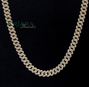 Men's Hip Hop Moissanite Cuban <b>Chain</b> Necklace S925 Silver Rhodium Plated 18K Gold Plated Brilliant Cut Prong Setting <b>Rope</b> <b>Chain</b> - Product Image 6