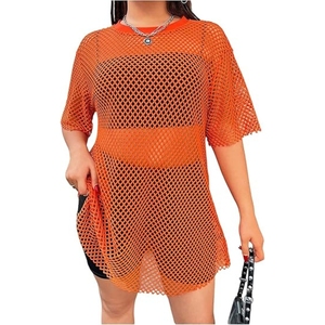 Women's Plus Size Y2k Gothic Tops Sheer Mesh T Shirt <b>Fishnet</b> Rave Outfits Top - Product Image 2