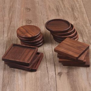Wooden Cup Coaster Set Handmade Natural Wood Drink Mat for Dining Table Office <b>Desk</b> Hotel Restaurant Supplies - Product Image 1