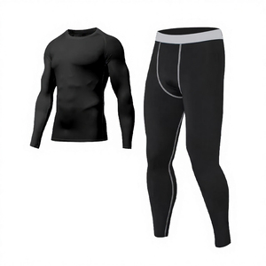 Ensemble de sport vintage pour homme, trois pièces, pour l'automne, fitness, course à pied, yoga, ajusté, manches longues, respirant, séchage rapide, imprimé léopard - Product Image 5