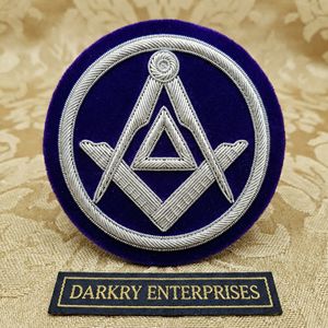 Custom Masonic Regalia Bullion <b>Wire</b> Badges Hand Embroidered Freemason Patch for <b>Craft</b> Lodge Uniform Gold Silver Thread Crest - Product Image 1
