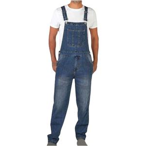 Salopette en jean grande taille pour hommes Salopette de travail en coton baggy Pantalon léger et confortable avec poches pour activités de plein air - Product Image 1