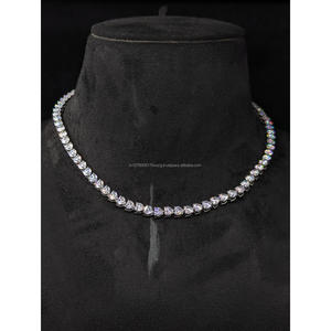 Collier Cœur en Moissanite VVS Premium, Argent Sterling 925, Chaîne Tennis Iced Out, Bijoux de Luxe Hip Hop par Trisha Jewels - Product Image 1