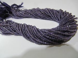 Cuentas de Amatista Púrpura Natural Facetadas en Forma de Rondelle de 3mm, Hilo de 13 Pulgadas - Product Image 2