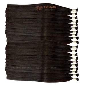 Extensiones de cabello humano liso natural a granel al por mayor, color negro azabache, cutícula alineada, parte inferior de espesor completo, precio asequible - Product Image 6