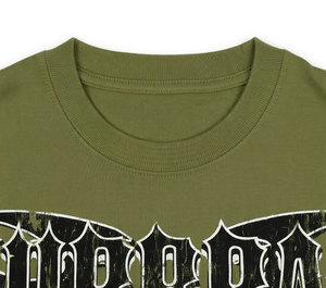 T-shirt Homme Votre Marque Vert Imprimé Aigle Serpent Col Rond Manches Courtes Décontracté Coupe Ample 100% Coton Respirant Logo Avant - Product Image 3