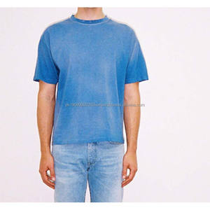 Personalizado 100% algodón Vintage camiseta en blanco hombres piedra lavada de gran tamaño lavado ácido camiseta para hombres - Product Image 4