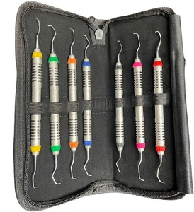 Juego de Curetas Dentales de Acero Inoxidable, Instrumentos Periodontales de Doble Punta con Estuche de Almacenamiento, Profesional - Product Image 1