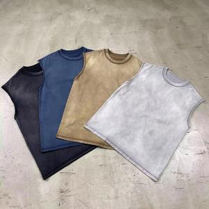 Débardeur d'été pour homme, haute qualité, 100% coton, délavé à l'acide, style vintage, coupe oversize, débardeurs personnalisés pour hommes et femmes - Product Image 3