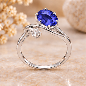 925 <b>Silver</b> Tanzanite <b>Ring</b>, Blue Gemstone <b>Statement</b> <b>Ring</b>, Classic Solitaire Design, Handmade Jewelry Gift - Product Image 2