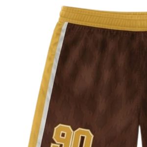 Shorts de lacrosse unisexe marron doré en polyester léger, uniforme sportif, vêtements d'équipe, tenue d'entraînement et de match - Product Image 5