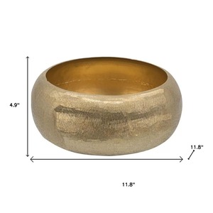 Ensemble de bols en aluminium faits à la main Must Own Jaffs Exports, style rustique moderne, vase décoratif de table, capacité d'eau, 3 tailles, finition dorée - Product Image 6