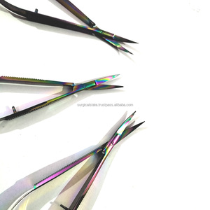 Ciseaux de couture en acier à haute teneur en carbone arc-en-ciel noir fil de tailleur lisse coupe industrielle cisailles à fil Logo personnalisé en plastique - Product Image 1