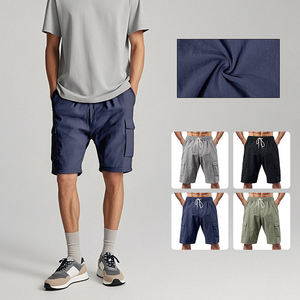 Shorts de sport décontractés taille haute 100 % coton avec logo personnalisé, écologiques, séchage rapide, respirants, côtelés, sans coutures, pour le yoga et le cyclisme - Product Image 5