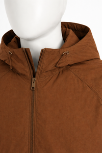 Wholesale Men's Brown Hooded Windbreaker Casual Lightweight Full Zip Outdoor Jacket Waterproof Sportswear <b>Coat</b> Autumn Fashion - Product Image 4