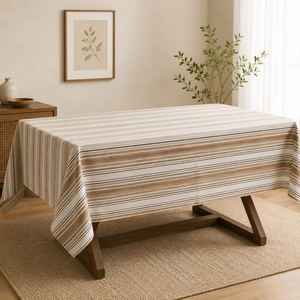 Premium Striped Cotton <b>Tablecloth</b> for Dining Table | Washable Decorative Table Cover for Kitchen Dining Room Parties and Home - Product Image 4