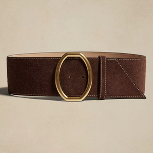 Cinturón de cuero moderno para mujer que complementa atuendos étnicos occidentales y de fusión para mujeres con estilo. - Product Image 1