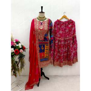 Top de soirée pour femmes styliste-Sarara avec ensemble Dupatta - Product Image 4