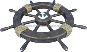 Handmade 18-Inch 8 <b>Spokes</b> Wooden Ship Steering <b>Wheel</b> with Rope Pirate Decor Wall Art for Home & Office Unique Model Gift - Product Image 4