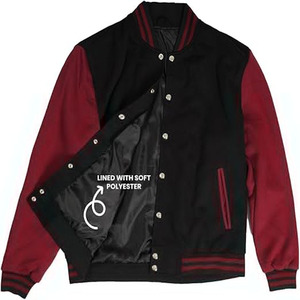 Chaqueta Varsity Stonefield Manufacturing - 100% Lana, Cuello Alto, Parches Geométricos, con Capucha, Impermeable, Ropa de Calle, Ropa de Invierno - Product Image 4