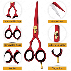 Tijeras Profesionales de Peluquería de Acero Inoxidable de 6 Pulgadas con Tornillo Ajustable Dorado, Tijeras de Estilismo para Salón con Hoja Afilada - Product Image 6