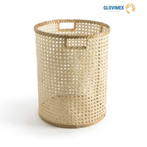 Cesta Redonda Tejida a Mano de Bambú y Ratán Rústico, Ecológica, Personalizable, Organizador de Almacenamiento para el Hogar, para Ropa y Juguetes - Product Image 5
