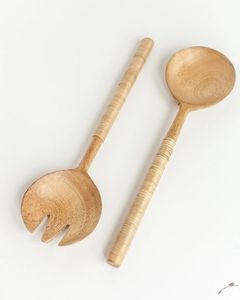 Quality Design Rattan <b>Salad</b> Server Wooden <b>Salad</b> Server With Rattan Handle <b>Salad</b> <b>Tools</b> <b>Salad</b> Server At very best sell Price - Product Image 4