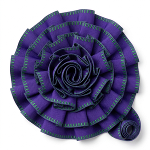 Ruban gros-grain plissé violet royal et vert de 25 mm pour fournisseur de pinces de boutique, boîtes à dragées, corsages, décoration d'événements, artisanat DIY - Product Image 1