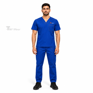 Ensemble d'uniformes médicaux pour hommes, infirmiers, en coton et polyester de qualité supérieure, doux, respirant, durable, vêtements de travail pour hôpital, uniforme médical personnalisé pour hommes - Product Image 1