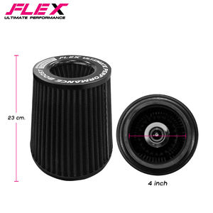 Filtro de aire abierto FLEX con entrada de 4 pulgadas, altura 23 cm. Es especialmente diseñado para motores turboalimentados. Producto de Tailandia. - Product Image 1
