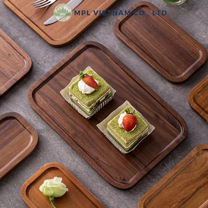 Bandeja de Servir de Nogal Pulido Premium de 25x18cm, Ecológica, Duradera, Apta para Lavavajillas, No Tóxica, para Postres, Café y Regalos Europeos - Product Image 4