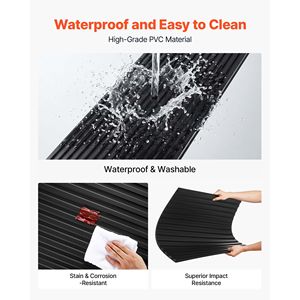 Plaques de plafond en PVC 24 x 48 pouces, lot de 12, panneaux linéaires 3D noirs, lisse, pour plafond suspendu, résistant aux chocs, 7 mm, hôtels - Product Image 3