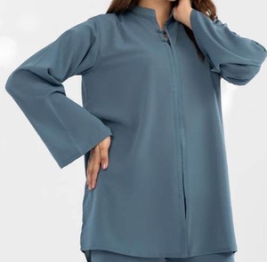 Willson High Quality Islamic Top Pants 2PCS Set Breathable Custom Logo Unisex Loose Casual Daily Suits Modest Beading - Product Image 3