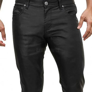 Pantalones de Cuero Ligeros Más Vendidos para Hombre, Uso Casual, Calidad Premium, Transpirables, Corte Recto, Cintura Media, Cierre de Botones - Product Image 2