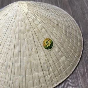 Vietnamese Bamboo Palm <b>Leaf</b> Conical Symbol Hat Striped Waterproof Chin Strap Fishing Unisex Adults Traditional Straw Hat Vietnam - Product Image 4