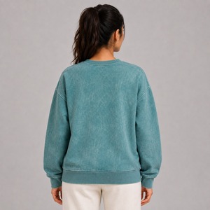 Sweat-shirt en coton pour femme, style délavé, avec imprimé respirant, confortable - Product Image 4