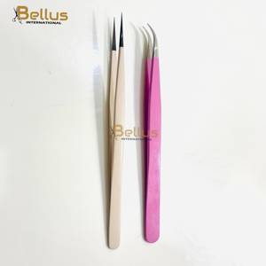 แหนบต่อขนตา Bellus International Professional สีชมพูสด ปลายไฟเบอร์เรียบ ผลิตจากสแตนเลสสตีล สำหรับช่างต่อขนตา - Product Image 4