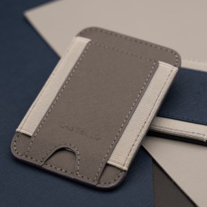 Hot Pick Castello Luxury Saffiano <b>Leather</b> RFID Magnetic <b>Phone</b> <b>Card</b> <b>Holder</b> <b>Case</b> Open Light Brown Dark Green - Product Image 4