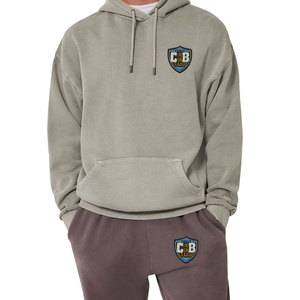Sweat-shirt à capuche en polaire pour homme, couleur unie, coupe classique, décontracté, logo brodé sur le devant, vêtement d'automne - Product Image 1
