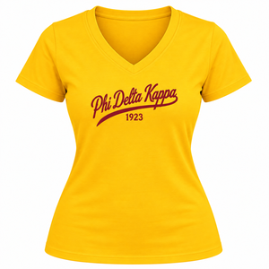 เสื้อยืดคอกลมผู้หญิงลายกรีก Phi Delta Kappa แขนสั้น เนื้อผ้านุ่ม ระบายอากาศดี เหมาะสำหรับใส่ไปโรงเรียน - Product Image 3
