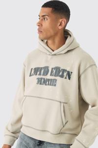 Sudadera con Capucha Extra Grande para Hombre, de Algodón, Color Sólido, con Estampado de Letras, Bolsillo Delantero, Estilo Casual para Otoño - Product Image 3