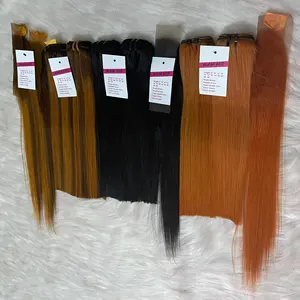 New Items Colored Straight Hair Fall 2021 Unprocessed Cuticle Aligned Human Hair Bundles