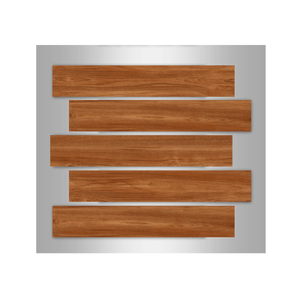 Carreaux de porcelaine effet bois de noyer chaud – Plancher en dalles mates de 9 mm d'épaisseur pour architecture contemporaine, écologique, 200x1200 mm - Product Image 4