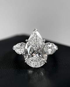 Anillo de Compromiso Clásico con Diamante Grande de 6.0 Quilates, Corte Pera, Diamante Cultivado en Laboratorio, Anillo de Propuesta con Diamante CVD/HTHP Grande para Ella - Product Image 6