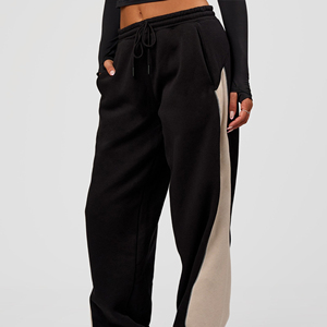 Pantalones Harem de Forro Polar de Cintura Alta para Mujer con Cordón Lateral, Corte Holgado, Largos, Estilo Casual de Otoño - Product Image 4