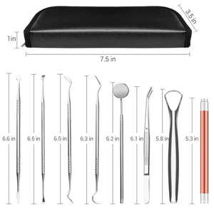 Kit de Higiene Dental de 8 Piezas con LED, Raspador de Sarro Dental de Acero Inoxidable, Espejo Bucal, Herramienta de Limpieza Dental de Dentavex - Product Image 2